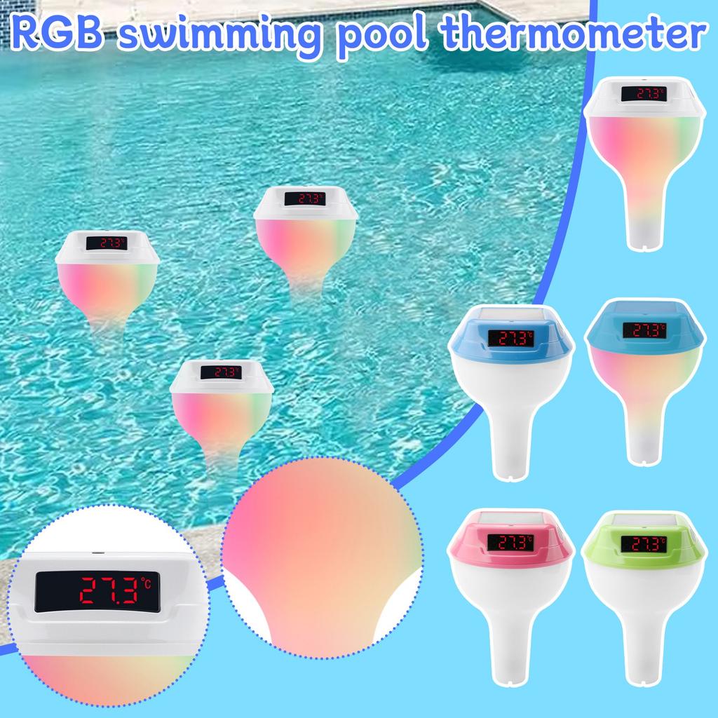 Floating Style Bath, Swimming Pool, Hydrotherapy Pool With RGB Ambient Light, Solar Electronic Digital Thermometers