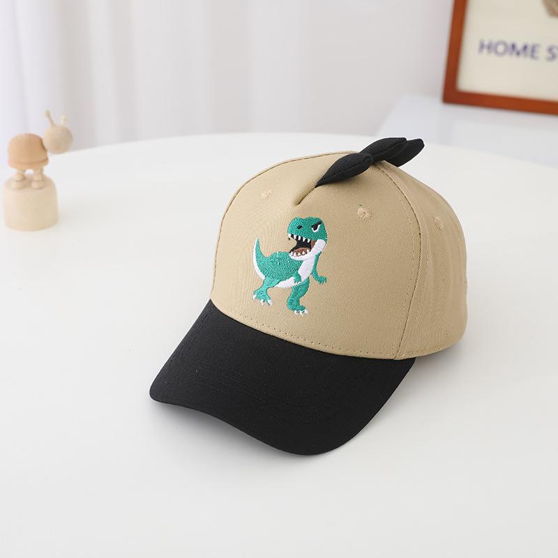 

JYL TS DIY Dinosaur Kids Cap Printed Cartoon Baseball Hat Cotton Newkhaki_52-54CM мандариновий