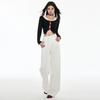 Women White High Waist Wide Leg Jeans Straight Loose Casual Denim Pants Two Length Design Spring Daily Commute Trousers 2026 New Style