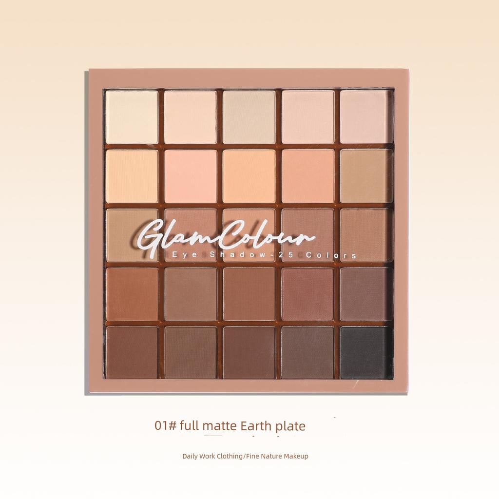 Glam Colour GlamColour 25 Colors Eye Shadow Plate Matte Earth Tone Multi-Color Series Pure Desire Light Makeup Comprehensive Plate