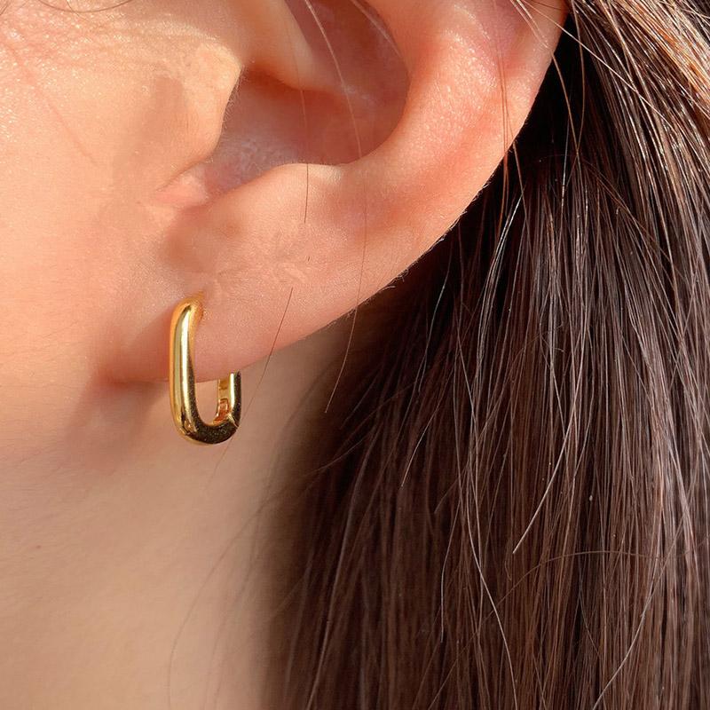 Prevent Allergy Silver Color Stud Earrings France Fashion Vintage Handmade U-Shape Circle Bride Jewelry Gifts