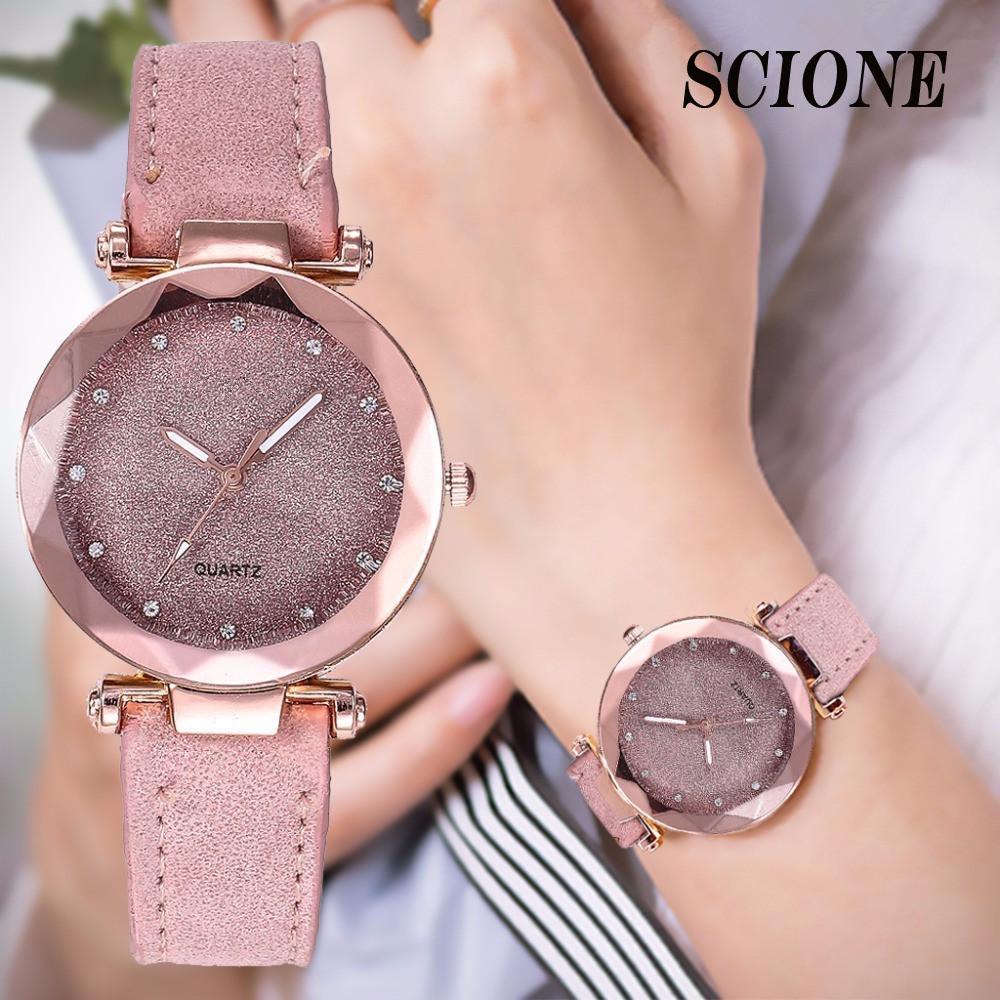 

SCIONE Смотреть Подарочные часы женские модели Сияющие Звездные Дамы Кварц Смотреть