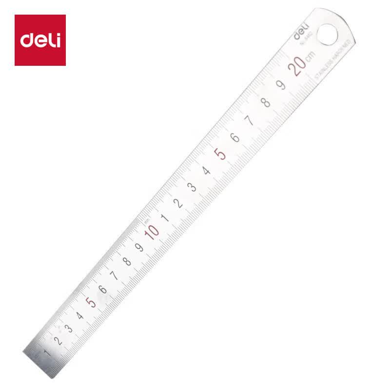 Deli 20cm Stainless Steel Ruler