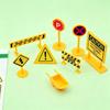 Mini Traffic Road Signs Kit, Realistic Construction Warning Signs Playset for DIY Crafting & Desktop Display