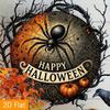 Halloween Aluminum Wall Art Spider Metal Sign Horror Decor Gift