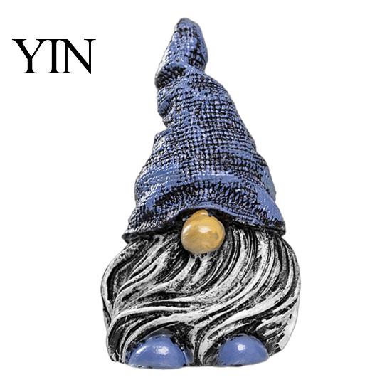 Miniature Landscaping Pieces Colorful Hat Gnome Resin Statue, Faceless Dwarf Figurine with Wrinkled Hat, Christmas Gifts Waterproof Garden Ornament,