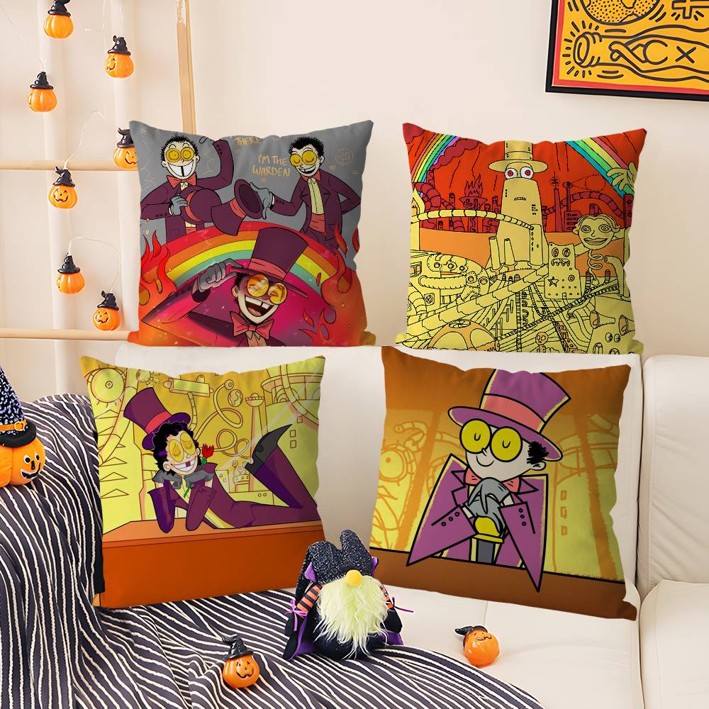 Cool Cartoon S-Superjail Pillow Case Office Sofa Dorm Chair Back Short Plush Double-Sided Printing Home Cushion Cover