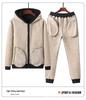 Lambswool Sports Suit: Plus Size Men's Fleece-Lined Hoodie & Cardigan Two-Piece Set for Autumn/Winter.