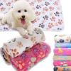 Lovely Pet Small Large Warm Paw Print Dog Puppy Cat Fleece Soft Blanket Beds Mat for Small Medium Large Dogs Mat