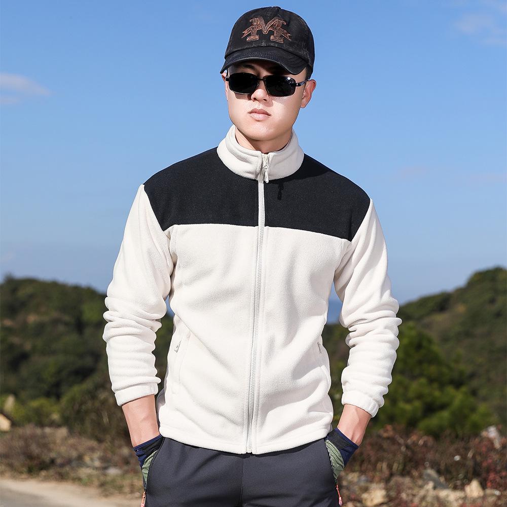 

Мужская флисовая куртка для спорта на открытом воздухе - Теплая, Дышащая, Утолщенный поларфлис для весны и осени 3XL (185-200 Jin) слоновая кость