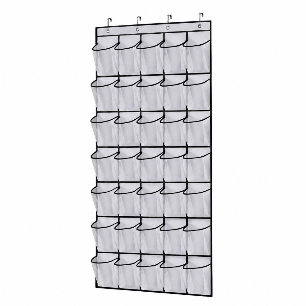 Breathable Over The Door Shoe Organizer Mesh Pockets Hanging Shoe Rack  Door Behind