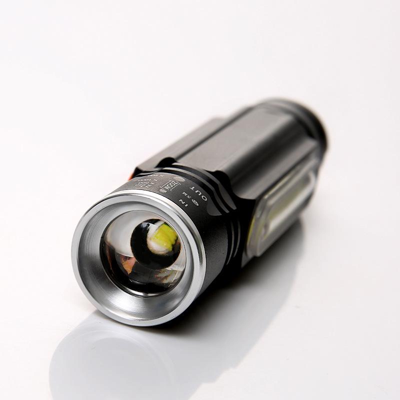 LED Flashlight USB Rechargeable T6 COB Torch Zoom 5 Modes Flash Light Magnetic Attraction Waterproof Outdoor