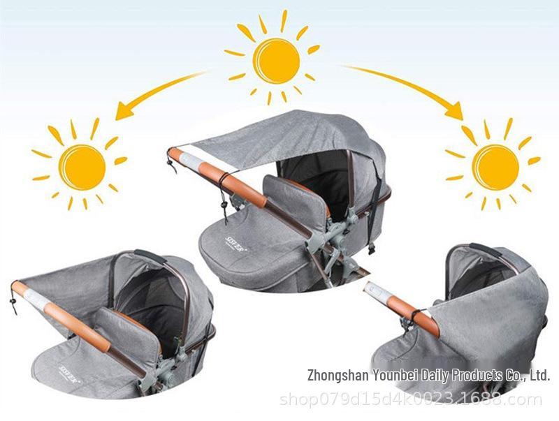 

Универсальный солнцезащитный козырек для детской коляски с защитой от УФ-лучей - Двусторонний чехол для защиты от солнца Black Sunshade