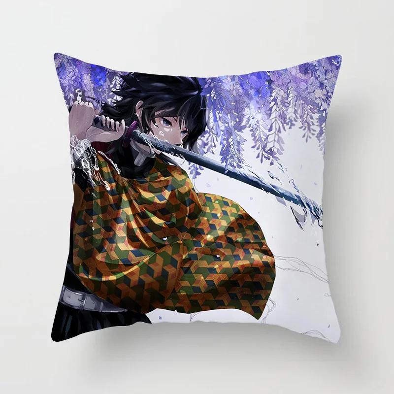 45 * 45Cm Anime Demon Slayer Kimetsu No Yaiba Printed Pillowcase Kids Bedroom Living Room Home Decor Pillow Cases Pillowcase