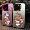 L-Lovely Line Puppy Cartoon Cute Dog   Phone Case For iPhone17,16,15,14,13,12,11 Plus,Pro Max Colored Silver Plated Inside Cover