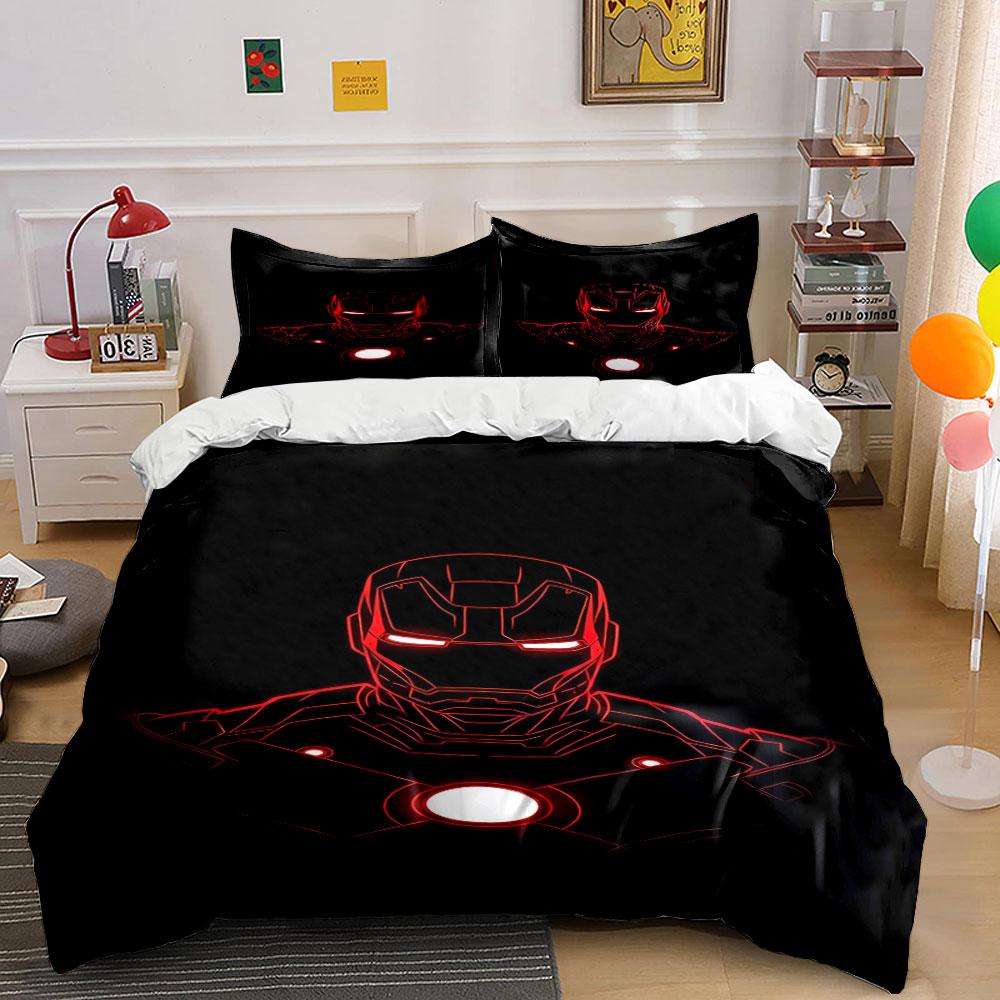 Red Iron Man Helmet. Bedding Sets Duvet Cover Sets Duvet Covers Pillowcases(1 * Duvet Cover 2 * Pillowcases, Without Duvet Insert)