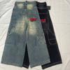 RogueWave Y2K Nové Streetwear Džíny Vintage Prané Volné Džíny Harajuku Punk Rovné Ležérní Gotické Široké Kalhoty