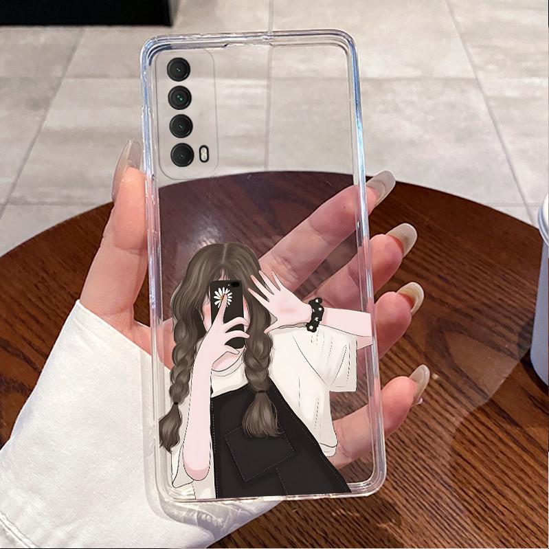 Für Huawei P Smart 2021 Hülle Niedliche Luxus Rückseite Für Huawei Y7a Psmart 2021 Handyhüllen Klar Weicher TPU Silikon Stoßfänger Coque
