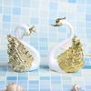 2ks Romantický Crown Swan Cake Topper Dort Dezert Dekor na pečení Dekorační potřeby