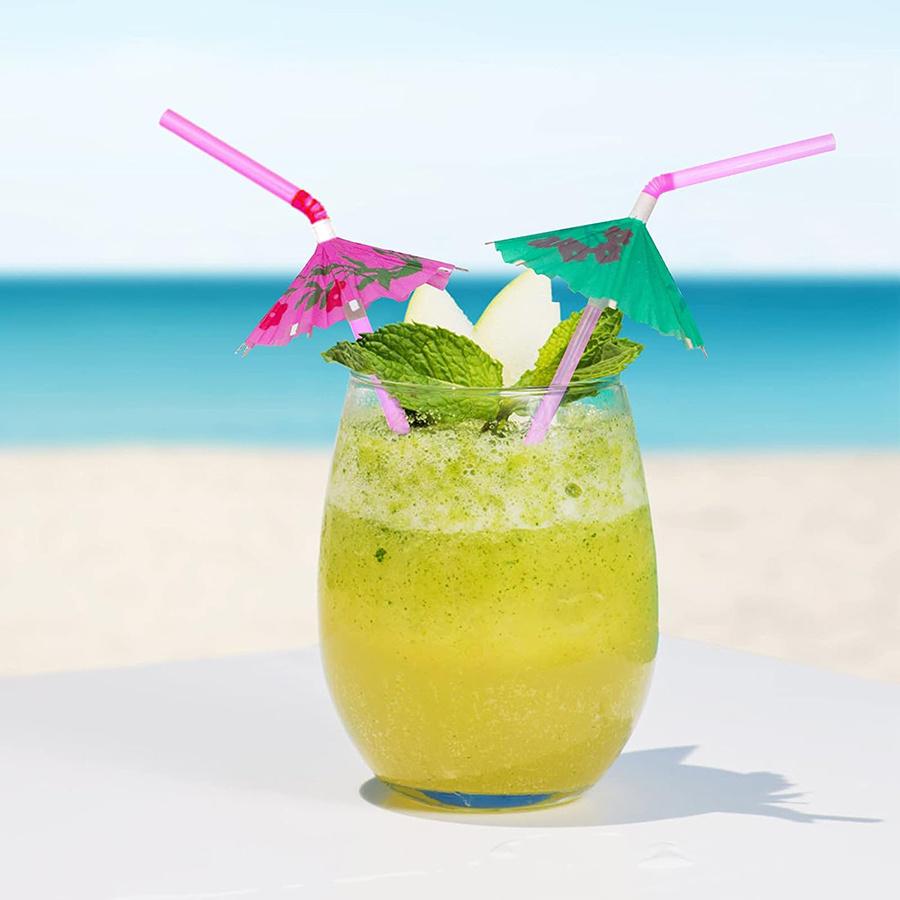 2050Pcs 9.45" Colorful Drink Straw Umbrellas - Cocktail Stirrers For Hawaiian Luau Beach Parties Bars Juices Shakes Jxb