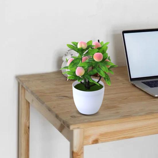 Artificial Bonsai Delicate Realistic Plastic Decorative Simulated Fruits Plants for Office