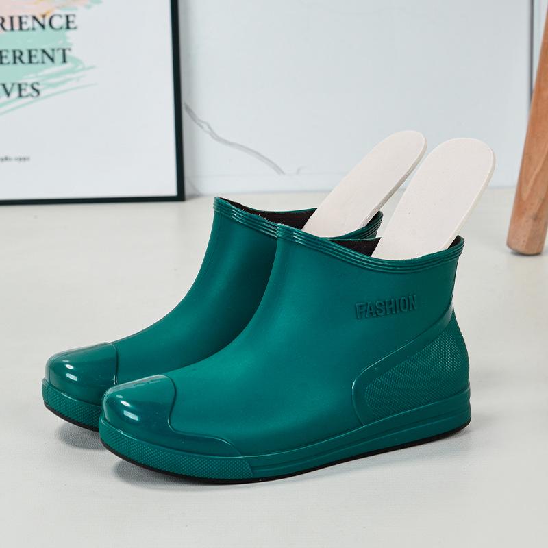 Women's Fashion Waterproof Non-Slip Fleece-Lined Short Rain Boots