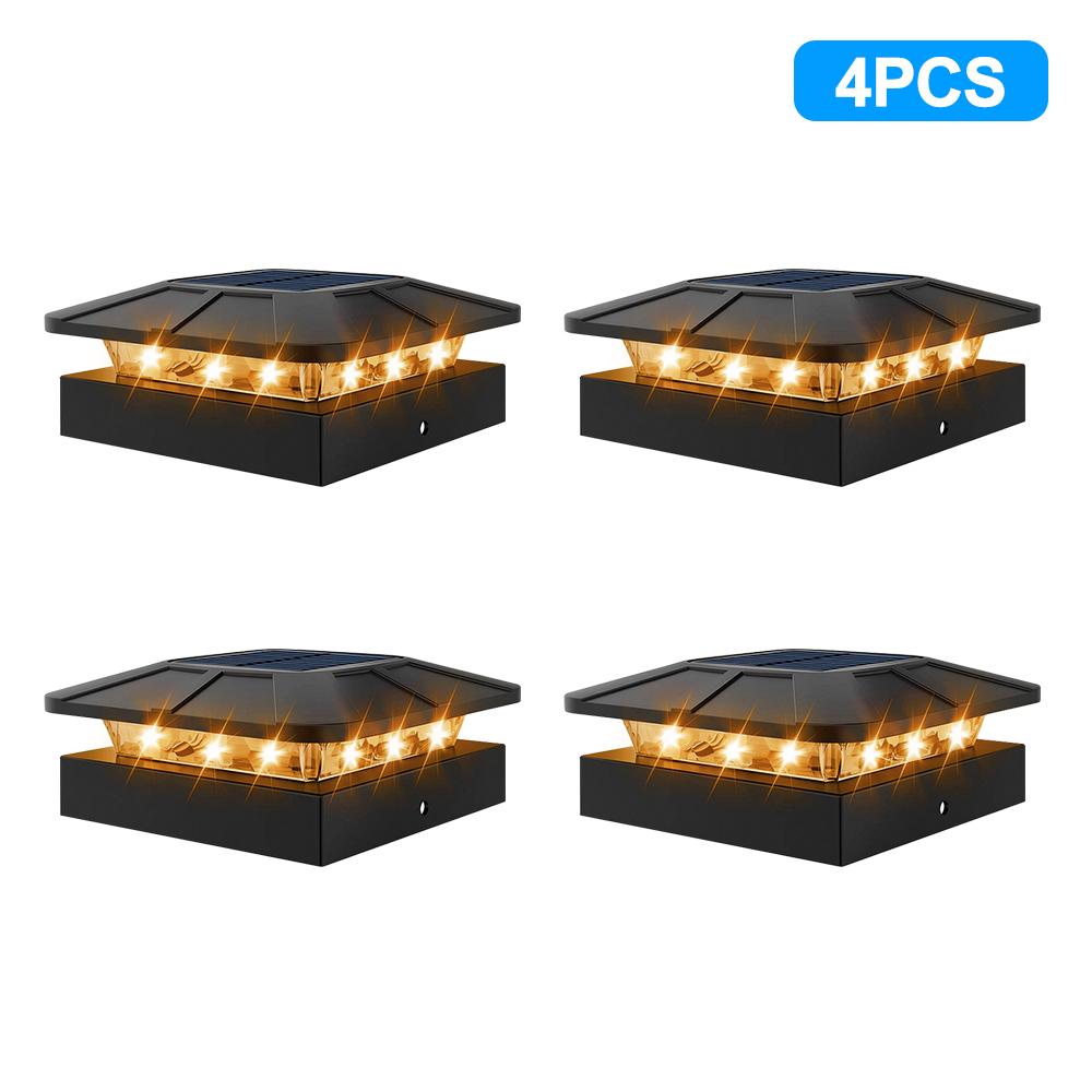 

4x4 Post Cap Solar Lights 3 Colors Fence Light Solar Powered RGB Solar Post Cap Lights Waterproof For Wood Vinyl Posts Decor