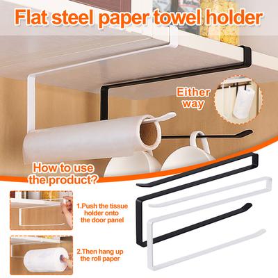 Punch-free Home Kitchen Cabinet Roll Paper Holder Towel Rack Fresh-keeping Bag