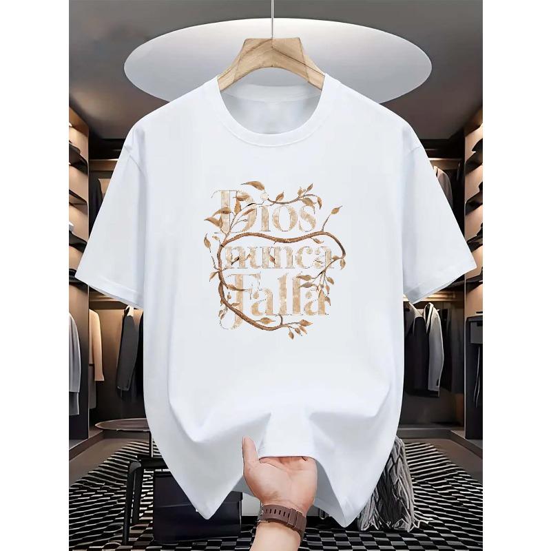 

European Size Men S T-Shirt with The Phrase God Will Never Print on It, Featuring a Unique Design, Stylish Short Sleeves S белый