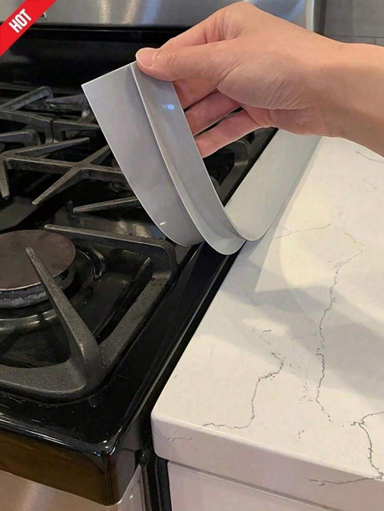 1 pezzo Striscia per fessure da cucina in silicone organico resistente alle alte temperature, Coprifessure per fornelli in silicone, Striscia di tenuta morbida resistente a olio e sporco per fessure del fornello a gas