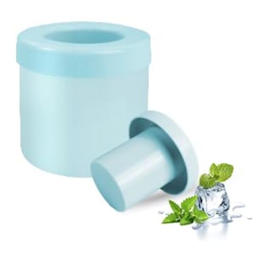 Silicone Ice Bucket Mold, 3D Cylindrical Ice Tray, Holds 60 or 40 1.3cm Ice Cubes, with Airtight Lid, Easy To Remove, Stress-Free, Small, Divided Ice,