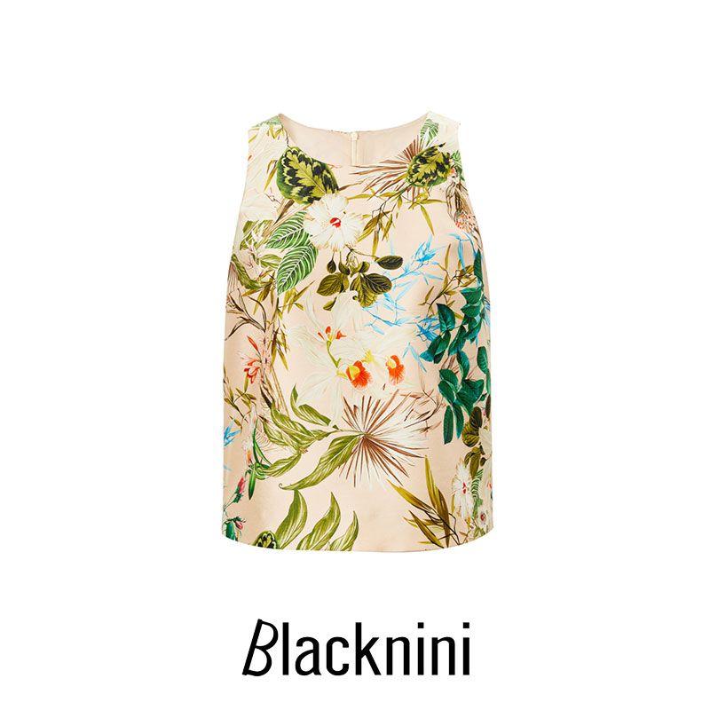 

Blacknini Yinhuafu Island Summer Vacation Silk Fleece Du + Flower Print Vest Flower color L