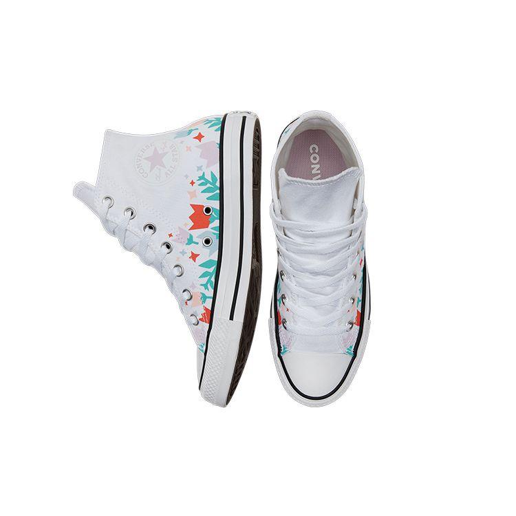 Converse Chuck Taylor All Star Classic Versatile High-Top Canvas Sneakers Women Sneakers White Multicolor 572706C