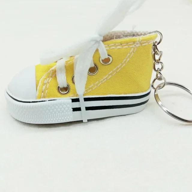 New Creative 3D Canvas Sneaker Tennis Shoe Keychain Cute Mini Sport Shoes Pendant Keyrings Car Simulation Trinket Bag Key Holder