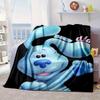 Cartoon Blue dog Blanket Flannel Blanket for bed, sofa, Camping, Hiking, Picnic Essentials, gift for family Fan gifts