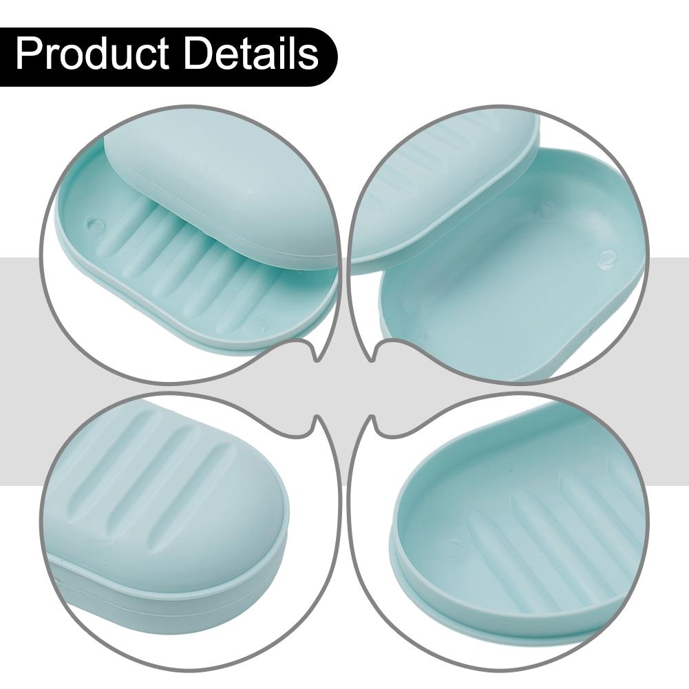 PP Material Soap Dish Portable Sealed Shower Travel With Lid 1 PCS