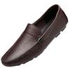 Men's Round Head Casual Single Shoes Sleeve Doudou Shoes Breathable Flat Heel Light First Layer Cowhide Large Size