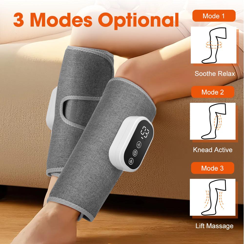 Electric Heated 360° Leg Massager Warm Wireless Air Pressure Massager Airbag Compresstion Relax Foot Calf Muscle Relieve Fatigue