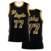 Fashion Retro Doncic 77 LA Style Basketball Jersey Purple Number Print Sports Uniform Casual 3d Printed Vest and Men Women