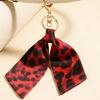 Leopard Themed Key Holder Pendant with Metal Lobster Clasp Polyester Fabric Purse Charm Bag Accessories for Handbag