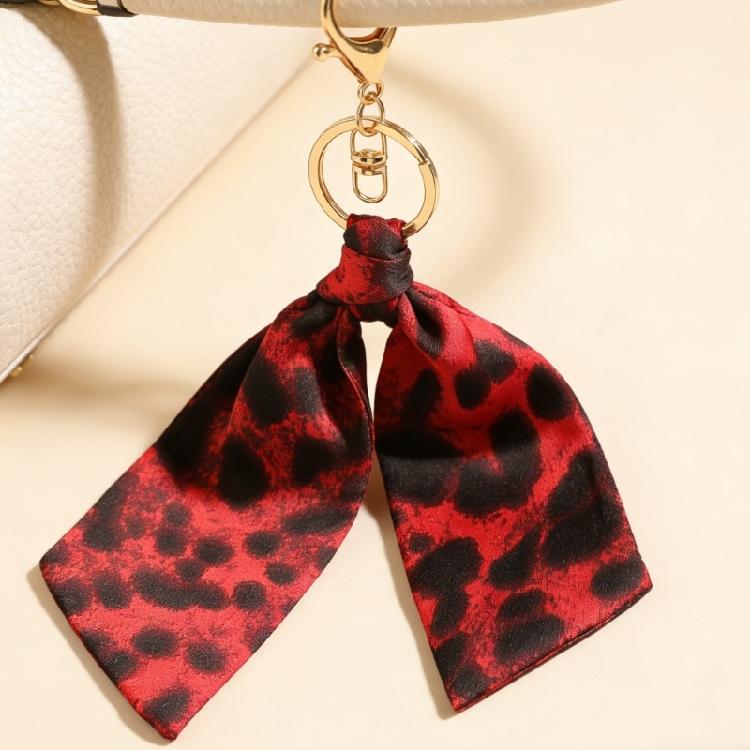 Leopard Themed Key Holder Pendant with Metal Lobster Clasp Polyester Fabric Purse Charm Bag Accessories for Handbag