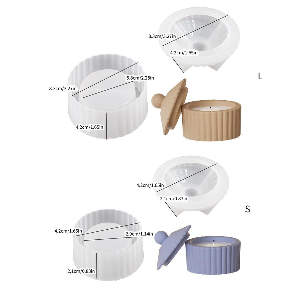 Storage Box Silicone Mold Stripe Pattern Jewelry Case Epoxy Resin Mold Aromatherapys Gypsum Candle Jar Mold Home Decors