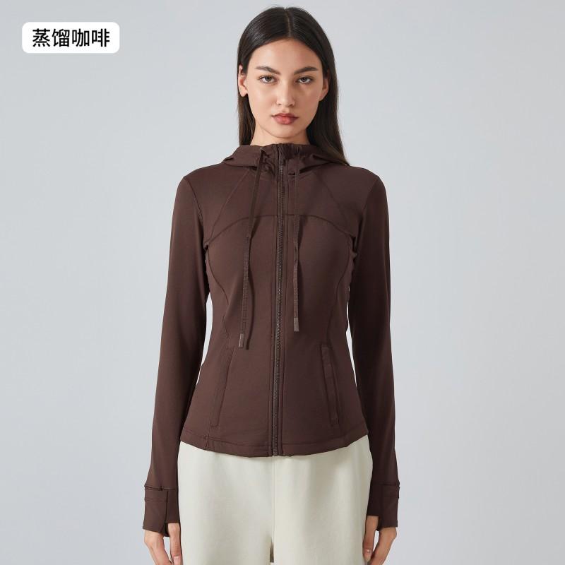 Womens Slim Fit Hooded Sport Jacket Lightweight Stretch Running Yoga Outerwear S2088