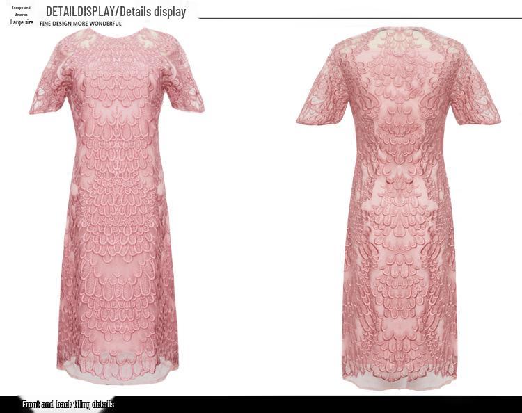 Letní krajkové šaty s výšivkou ve větších velikostech - Všestranné slavnostní šaty pro matky