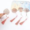 Elegant Hollow Tassel Book Markers Sunflower Pattern Chinese Style Bookmark  Stationery