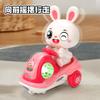 Elektrisk Liten Mengmeng Kanin Stunt Svingbil Musikk Lys Roterende Hvit Kanin Stunt Trehjulssykkel Leke