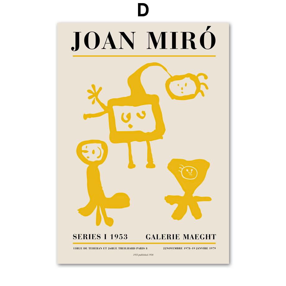 Abstract Joan Miro Wall Art Canvas Painting Gallery Nordic Posters And Prints Museum Exhibition Decor Pictures For Living Room