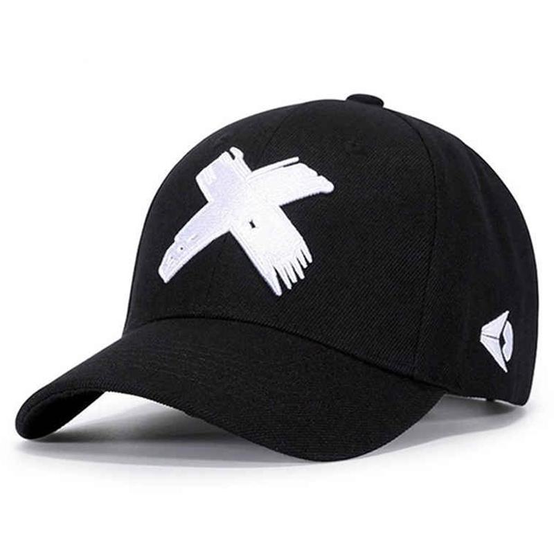 Kreative Einfache Neue Baseballkappe X Gestickte Street Pop Skateboarding Kappe Hip Hop Kappe Tägliche Freizeit Sonnenschutzmütze Unisex black