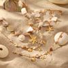 Handmade Look Stainless Steel Marine Jewelry Adjustable Length Starfish Shell Necklace/Bracelet Summer Fashion Gift