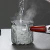120 ml Glas Espresso Messbecher mit Holzgriff Sechseck Milchkännchen Kaffeezubehör Saucenbecher Servierkännchen Küche Zuhause Café